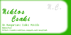 miklos csaki business card